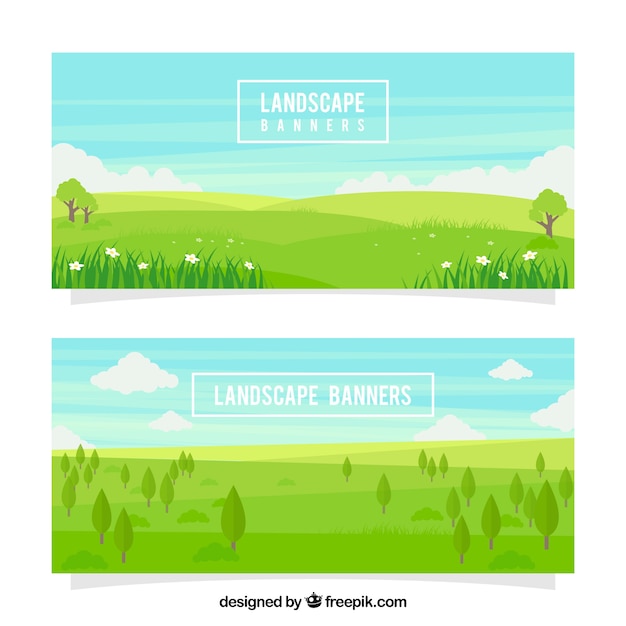 Free Vector meadows banners