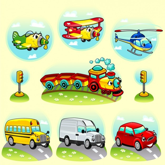 Free Vector means of transport collection