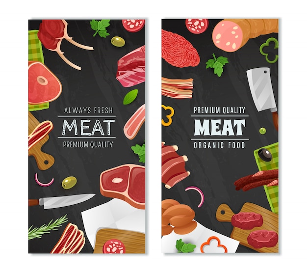 Meat Market Banners Set