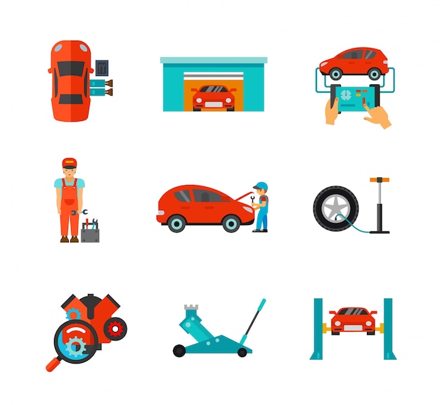 Free Vector mechanic icons collection