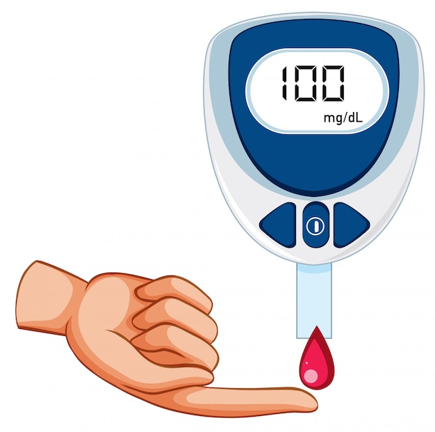 Free Vector medical blood glucose measurement