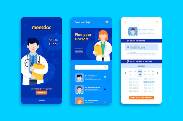 Medical booking app concept