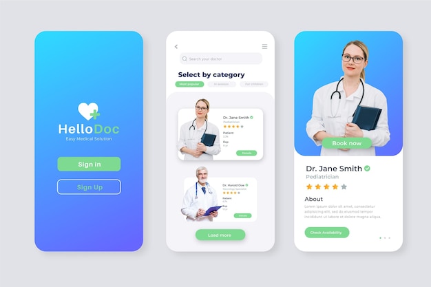 Medical booking app concept