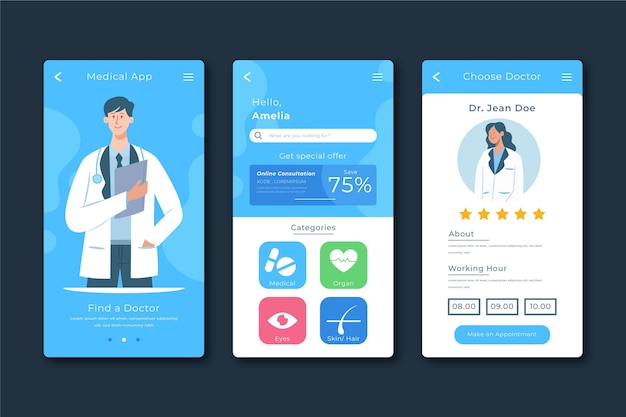 Medical booking app concept