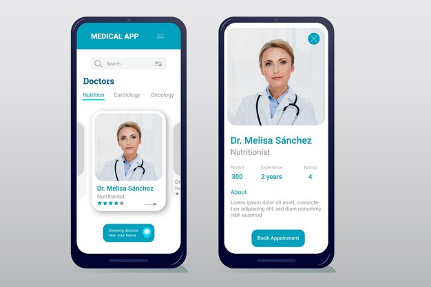 Medical booking app with photo