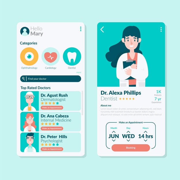 Medical booking application template