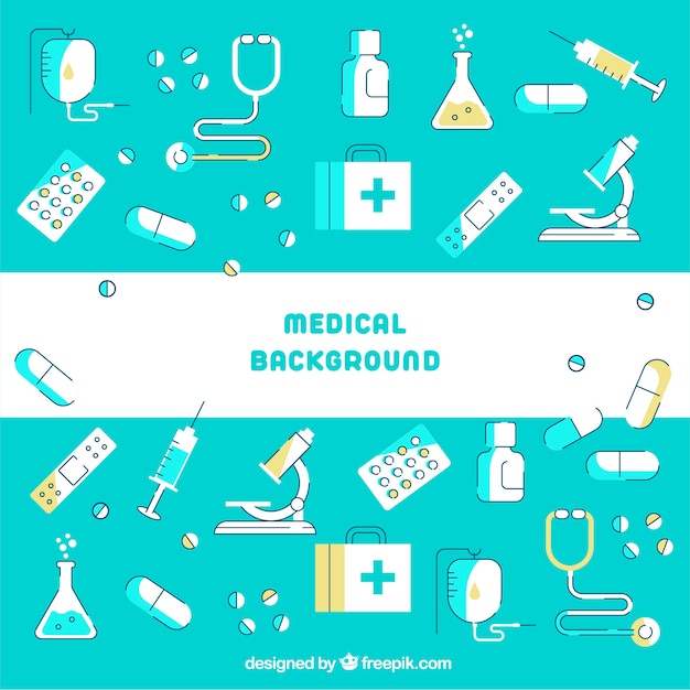 Free Vector medicine background in flat style