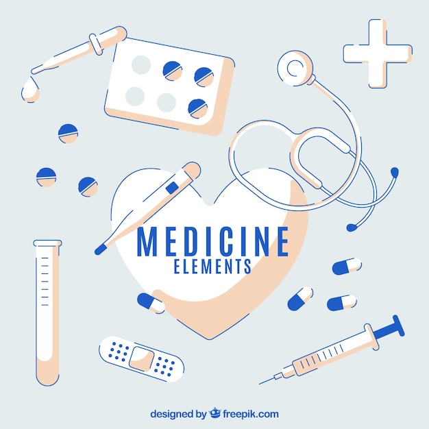 Free Vector medicine elements background 