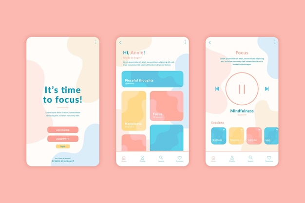 Free vector meditation app concept