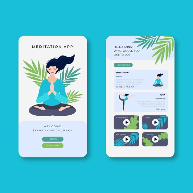 Meditation app template