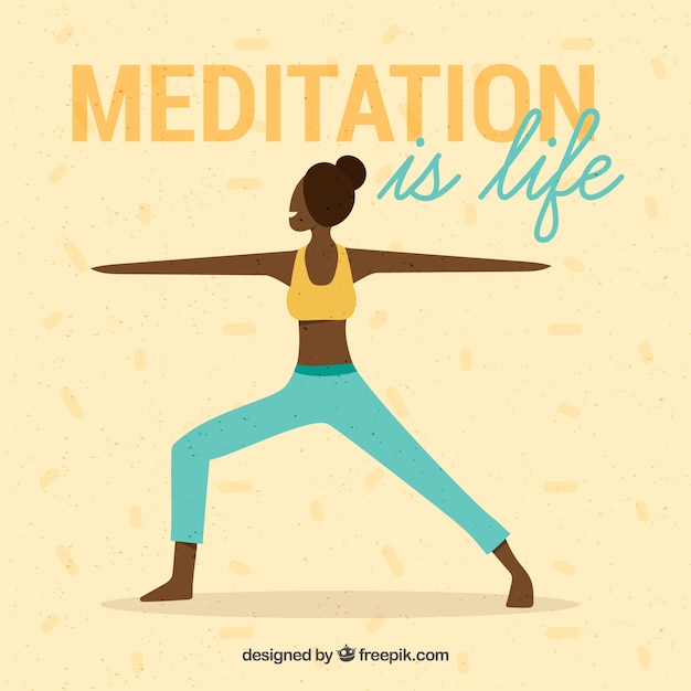 Free Vector meditation concept with sporty woman