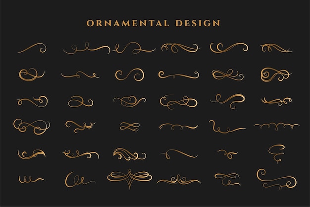 Free Vector mega set of curl swirls borders