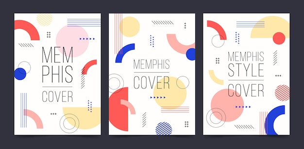 Free Vector memphis cover collection