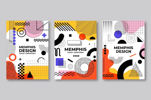 Free Vector memphis cover collection