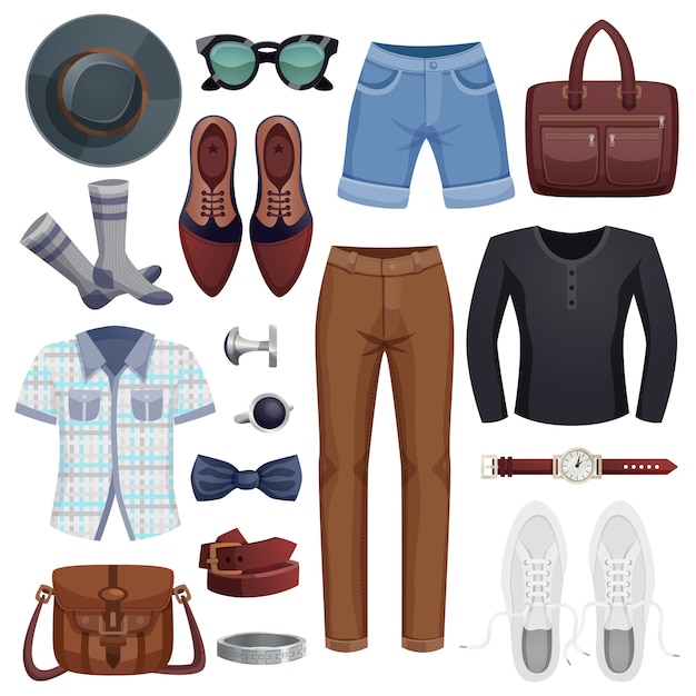 Men Accessories Icon Set