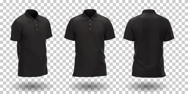 Free vector men's black polo shirt mockup