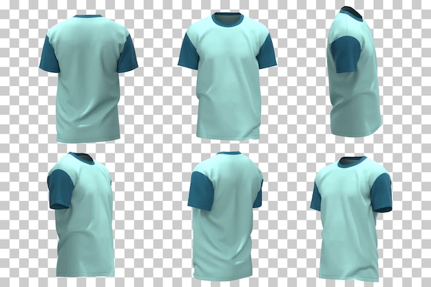 Free Vector men's t-shirt in different views mockup