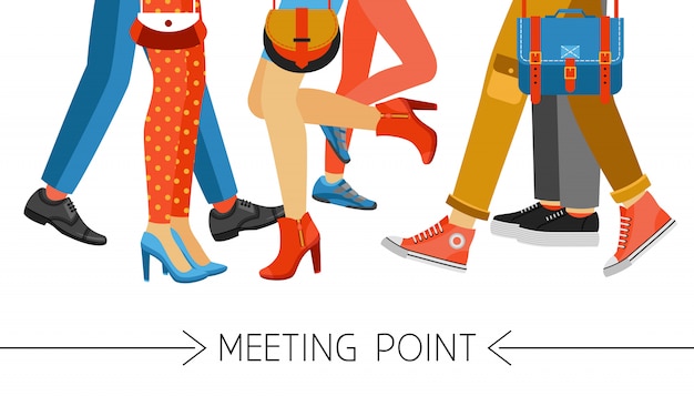 Free Vector men and women legs and footwear