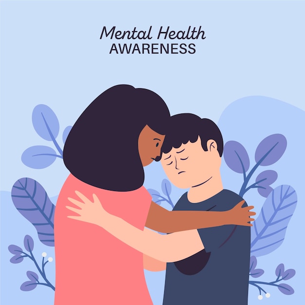 Free Vector mental health awareness concept