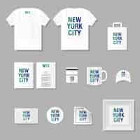 Free vector merchandising and stationery mock up