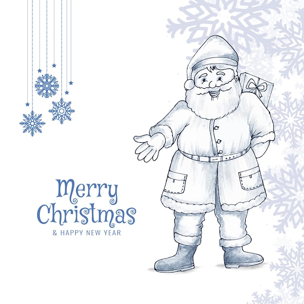 Free vector merry christmas cultural festival decorative background with santa claus