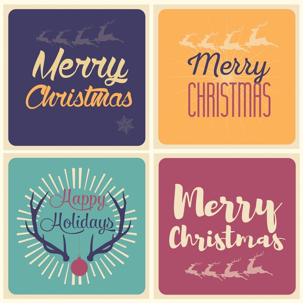 Merry  Christmas and Happy Holidays card set