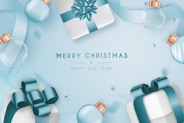 Free Vector merry christmas and happy new year 2022 frame