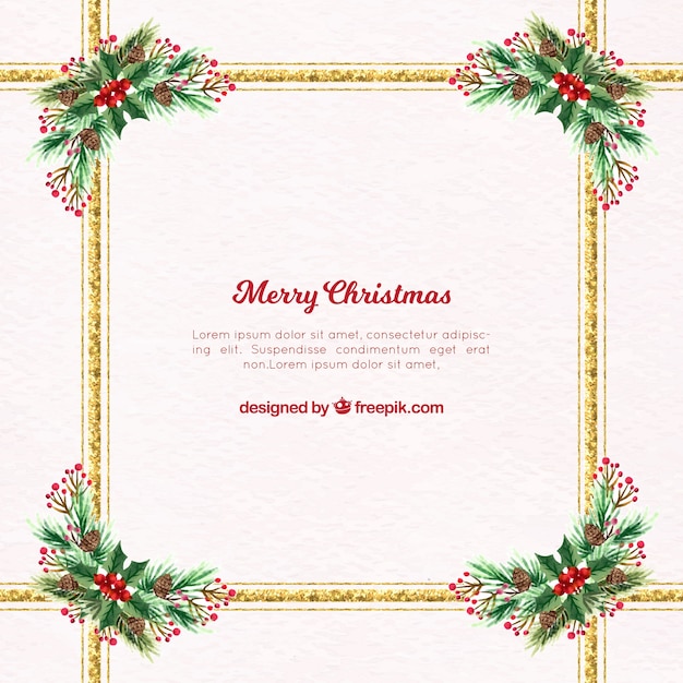 Free Vector merry christmas is a glittery frame