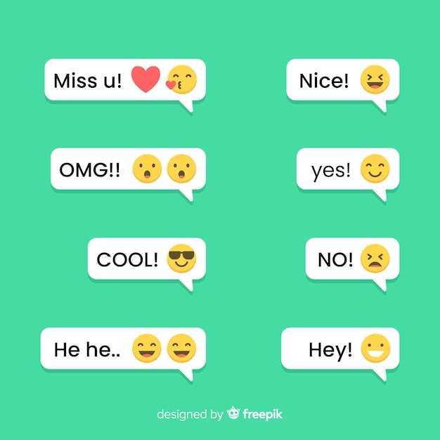 Free Vector messages with emojis reactions