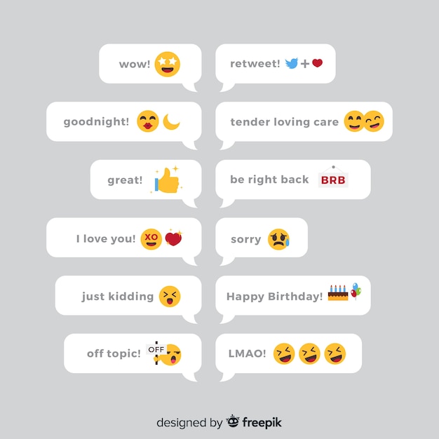 Free Vector messages with emojis reactions
