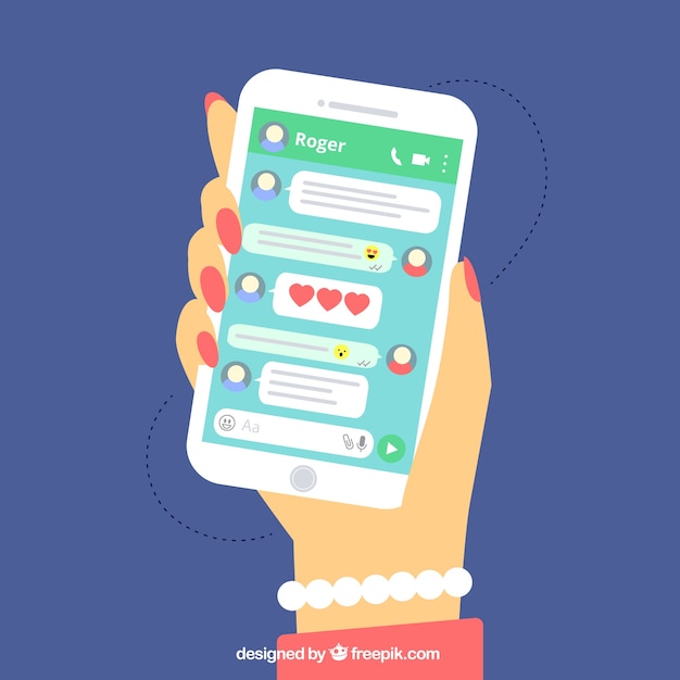 Free Vector messenger app for mobile in flat style