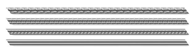 Free Vector  metal rods, steel reinforced rebar