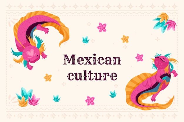 Free vector mexican culture hand drawn flat dragon illustration