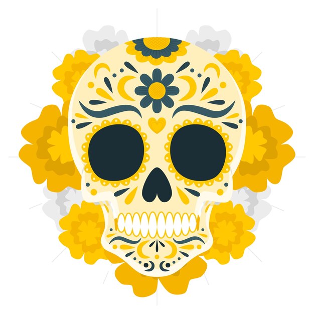 Mexican skull concept illustration