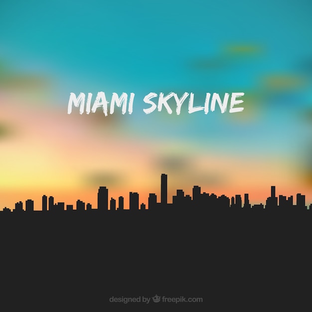 Free Vector miami usa skyline