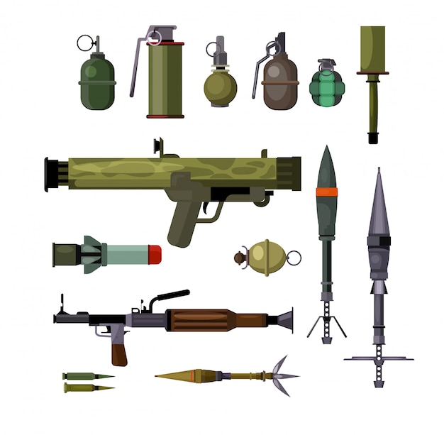 Free vector military weapons set