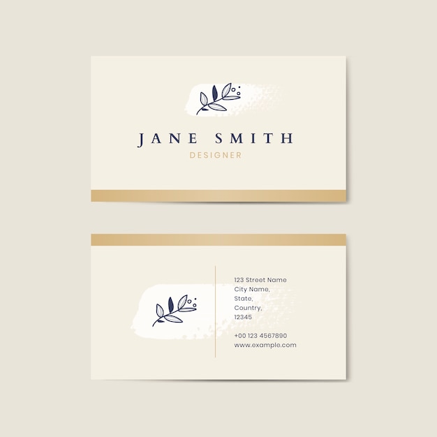 Free Vector minimal beige business card template vector