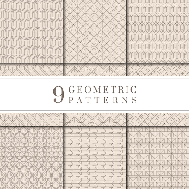 Free vector minimal beige geometric pattern collection