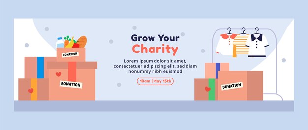 Minimal charity social media pack twitter header