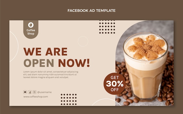 Minimal coffee shop facebook template