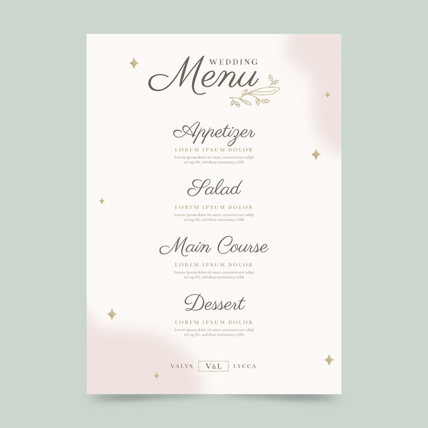 Minimal floral wedding poster template