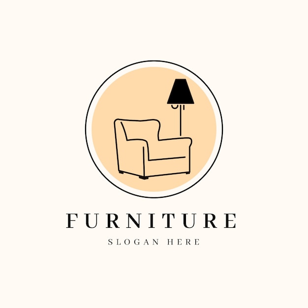 Free Vector minimal furniture logo