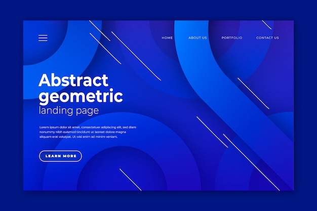 Minimal geometric landing page