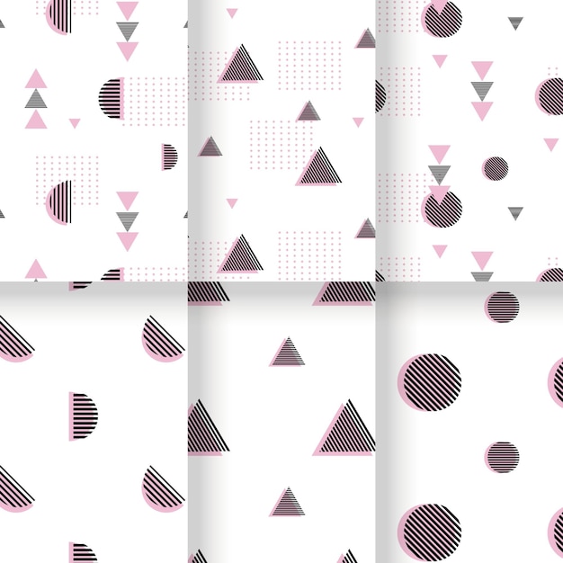 Free vector minimal geometric pattern collection