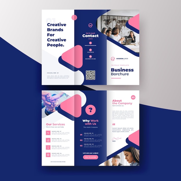 Minimal trifold brochure template concept