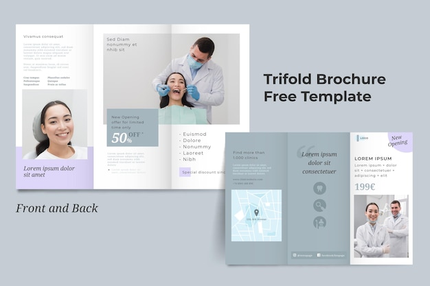 Minimal trifold brochure template with photo