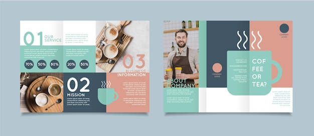 Minimal trifold brochure template with photo