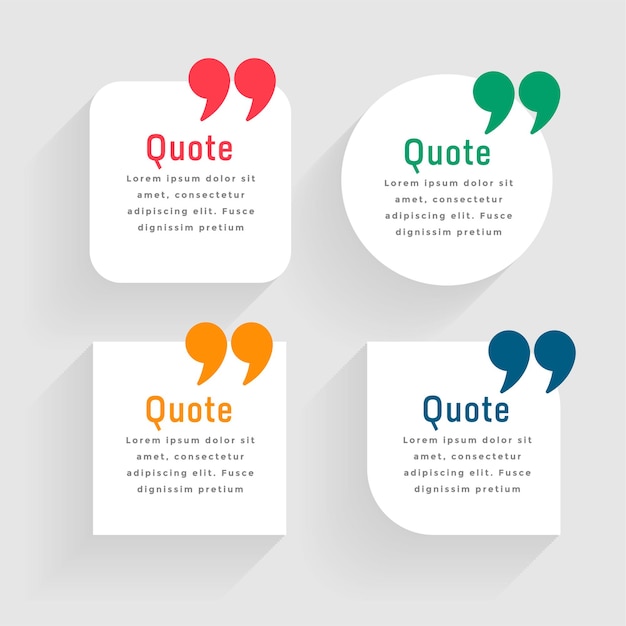 Free Vector minimal white quote template in geometric shapes