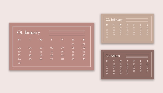 Minimalist cream 2022 calendar