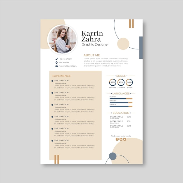 Free Vector minimalist cv template